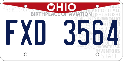 OH license plate FXD3564