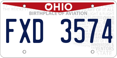 OH license plate FXD3574