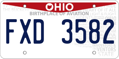OH license plate FXD3582