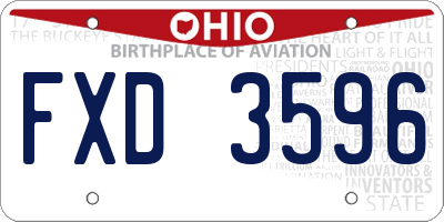 OH license plate FXD3596