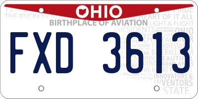 OH license plate FXD3613