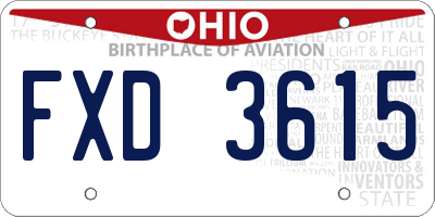 OH license plate FXD3615