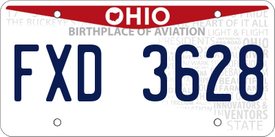 OH license plate FXD3628