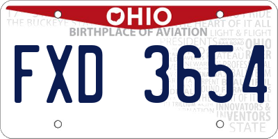 OH license plate FXD3654