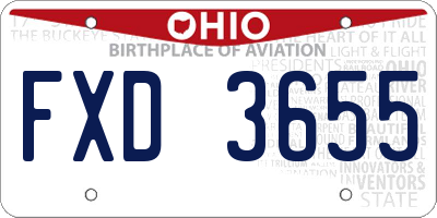 OH license plate FXD3655