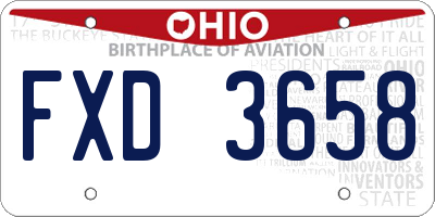 OH license plate FXD3658