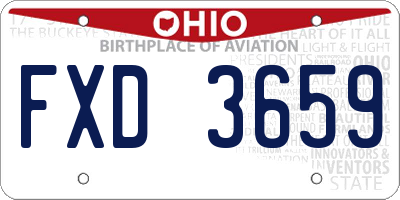 OH license plate FXD3659