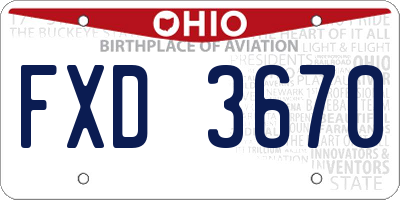 OH license plate FXD3670