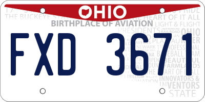 OH license plate FXD3671