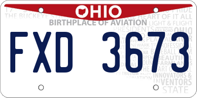 OH license plate FXD3673