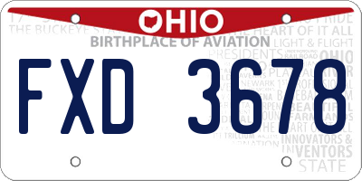 OH license plate FXD3678