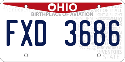 OH license plate FXD3686