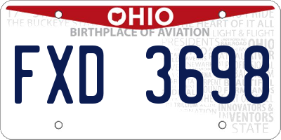 OH license plate FXD3698