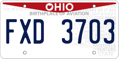 OH license plate FXD3703