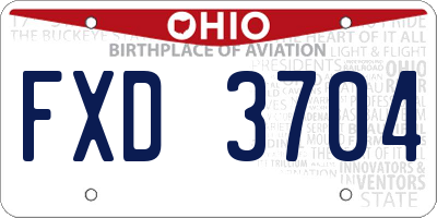 OH license plate FXD3704