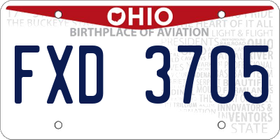 OH license plate FXD3705