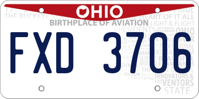 OH license plate FXD3706