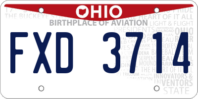 OH license plate FXD3714