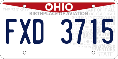 OH license plate FXD3715