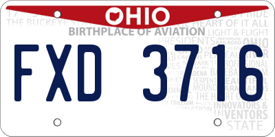 OH license plate FXD3716