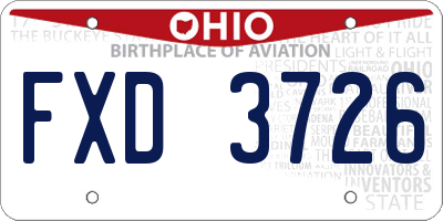 OH license plate FXD3726