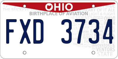 OH license plate FXD3734