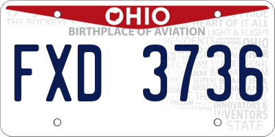 OH license plate FXD3736