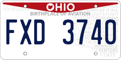OH license plate FXD3740