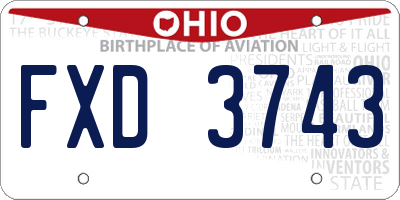 OH license plate FXD3743