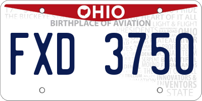 OH license plate FXD3750