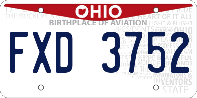 OH license plate FXD3752