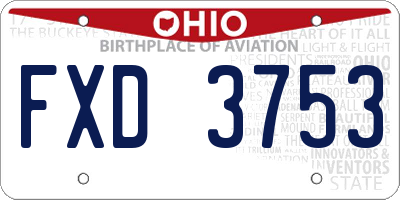 OH license plate FXD3753