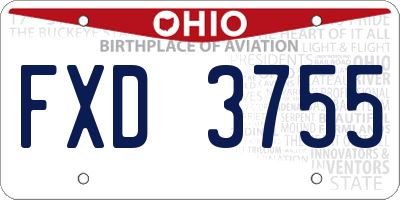 OH license plate FXD3755