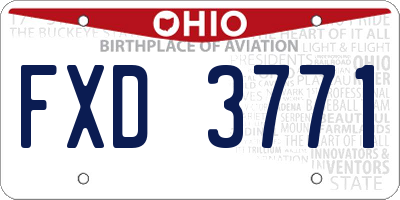 OH license plate FXD3771