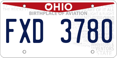 OH license plate FXD3780