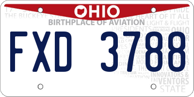 OH license plate FXD3788