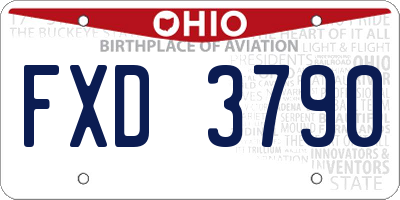 OH license plate FXD3790