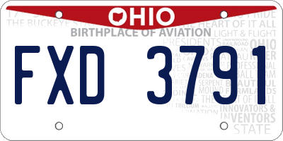 OH license plate FXD3791