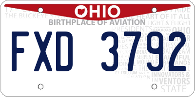 OH license plate FXD3792