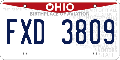 OH license plate FXD3809