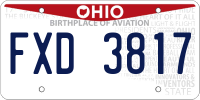 OH license plate FXD3817