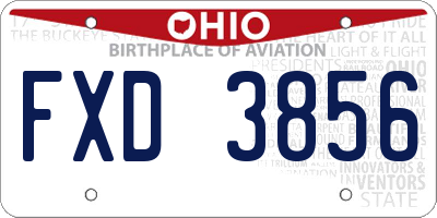 OH license plate FXD3856