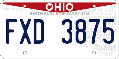 OH license plate FXD3875
