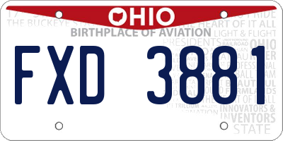 OH license plate FXD3881