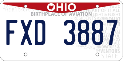 OH license plate FXD3887