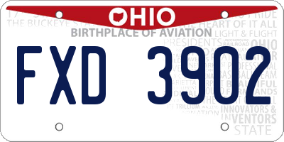 OH license plate FXD3902