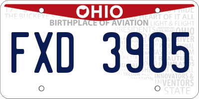 OH license plate FXD3905