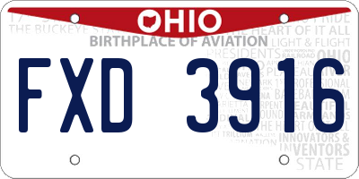 OH license plate FXD3916