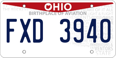 OH license plate FXD3940