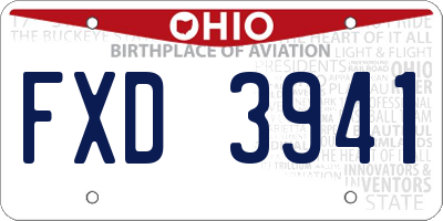 OH license plate FXD3941